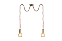 Rope Taklampa 2L E27 antikmässing