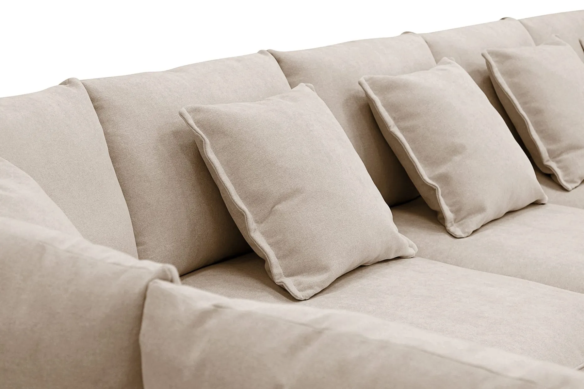 Rossita Lyx 6-sits Högervänd U-formad Extra djup Soffa med Divan och Schäslong i Tyg