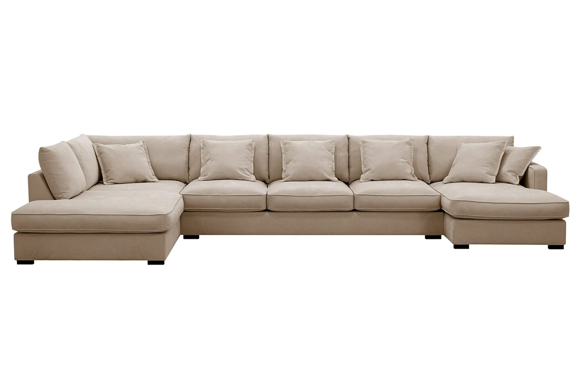 Rossita Lyx 6-sits Högervänd U-formad Extra djup Soffa med Divan och Schäslong i Tyg