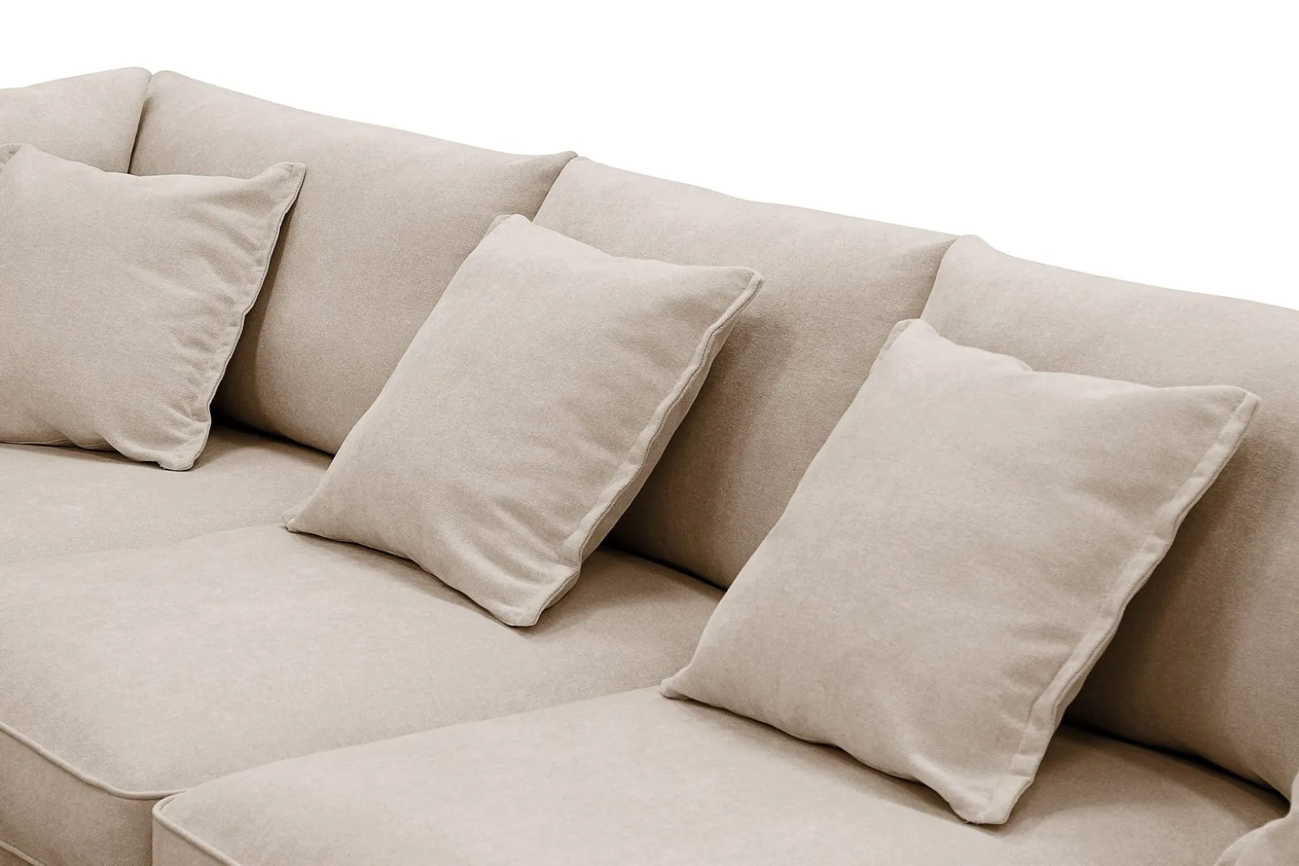 Rossita Lyx 6-sits Högervänd U-formad Extra djup Soffa med Divan och Schäslong i Tyg