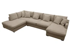 Rossita Lyx 5-sits Högervänd U-formad Extra djup Soffa med Divan och Schäslong i Tyg