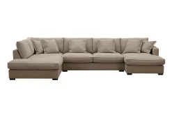 Rossita Lyx 5-sits Högervänd U-formad Extra djup Soffa med Divan och Schäslong i Tyg