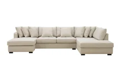 Rossita 5-sits Högervänd U-formad Djup Soffa med Divan och Schäslong i Tyg