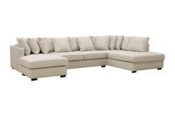 Rossita 5-sits Högervänd U-formad Djup Soffa med Divan och Schäslong i Tyg