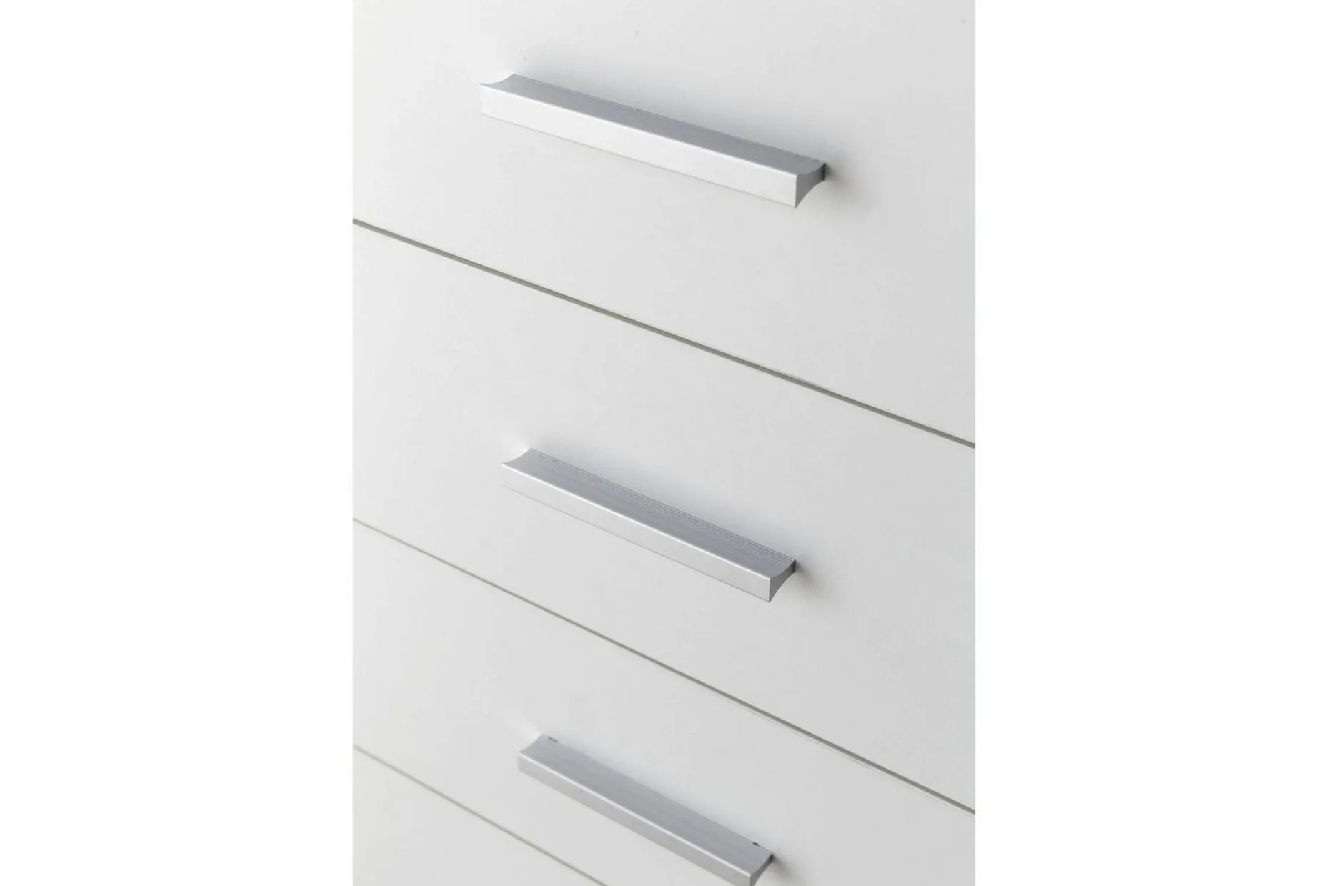 Rullkontejner Wohnling 4 lådor med hjul, förvaringsbricka, foliebelagd spånskiva, modern stil Vit