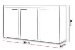 Rumba Skänk 148,8x40,3x82 cm LED-belysning