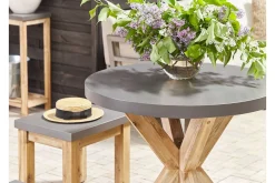 Rund Trädgårdsbord betongeffekt 90 cm OLBIA
