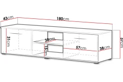 Ruskelsby TV-bänk 180 cm Black