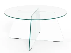 Ryvos Soffbord i Glas 80 cm Rund