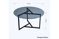 Sabani Soffbord 75 cm Runt X-formade Ben