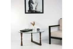 Sabani Soffbord 80 cm Runt Svarvade Ben