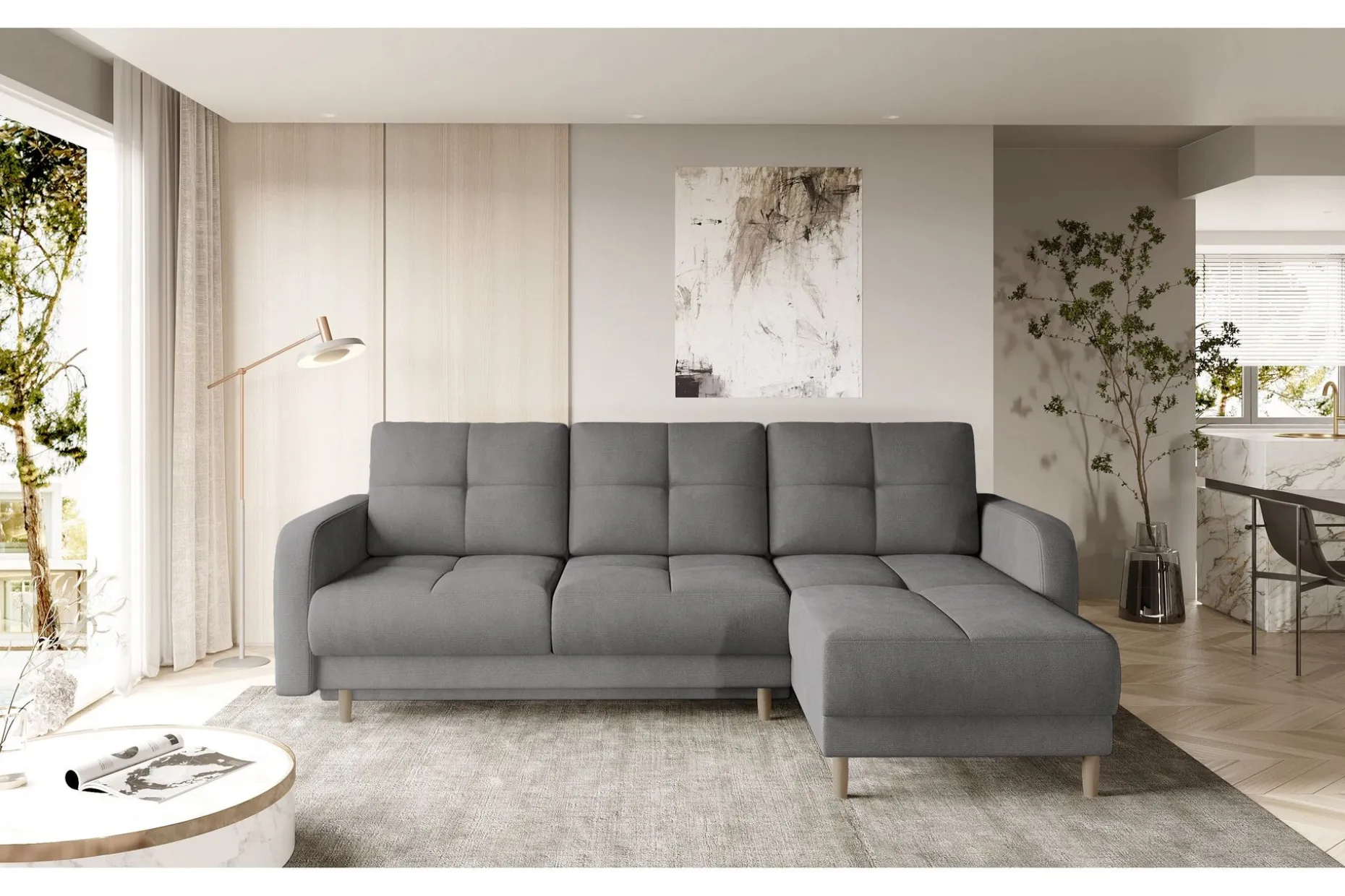 Saimon Bäddsoffa m. Divan med Förvaring 3-sits