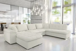 Sakri 5-sits Hörnbäddsoffa White