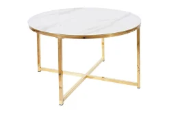 Salmaise Soffbord 80 cm Runt Marmormönster