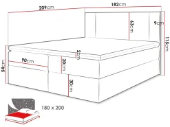 Salricus Sängpaket Kontinentalsäng 180x200 cm med Förvaring