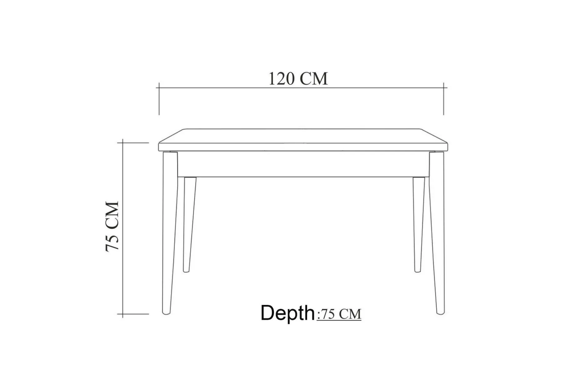 Sanina Matbord 120x75x120 cm