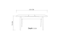 Sanina Matbord 120x75x120 cm