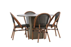 Santa Matgrupp Utomhus 120 cm Rund med 4 Guarda Utestolar