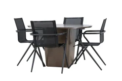 Santa Matgrupp Utomhus 120 cm Rund med 4 Alina Utestolar