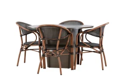 Santa Matgrupp Utomhus 120 cm Rund med 4 Vila Real Utestolar