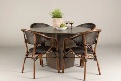 Santa Matgrupp Utomhus 120 cm Rund med 4 Vila Real Utestolar
