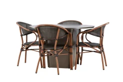 Santa Matgrupp Utomhus 120 cm Rund med 4 Vila Real Utestolar