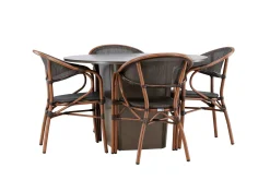 Santa Matgrupp Utomhus 120 cm Rund med 4 Vila Real Utestolar