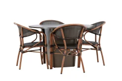 Santa Matgrupp Utomhus 120 cm Rund med 4 Vila Real Utestolar