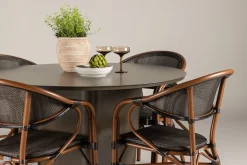 Santa Matgrupp Utomhus 120 cm Rund med 4 Vila Real Utestolar