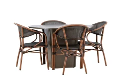 Santa Matgrupp Utomhus 120 cm Rund med 4 Vila Real Utestolar