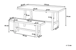 Scania Trädgårdmöbelset 170 cm + 2 Bänkar Utomhus