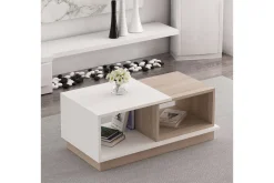 Schmida Soffbord 90x45 cm Vit/Brun