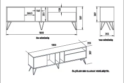 Schwefel TV-Bänk 180 cm