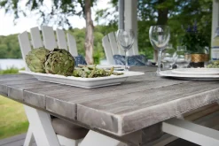 Shabby Chic Matbord Utomhus 195x86 cm Grå/Vit