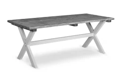 Shabby Chic Matbord Utomhus 195x86 cm Grå/Vit