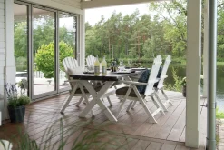 Shabby Chic Matbord Utomhus 195x86 cm Grå/Vit