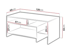 Shirley Soffbord 120 cm med Förvaring Hyllor