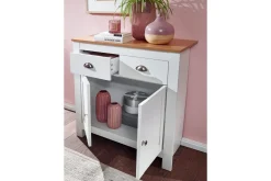 Sideboard Wohnling Melaminbelagd spånskiva tvåfärgad optik ek/vit 2 dörrar 2 lådor modern