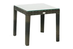 Sidobord Wicker 50x50xh45 cm Aluminium Mörkbrun