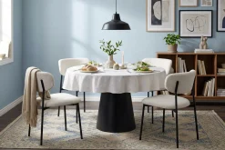 Siena Matgrupp runt 110 cm Svart med 4 Lucy Matstolar