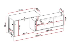 Sigmana Skrivbord 260x55 cm