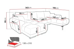 Simerly Bäddsoffa Dubbeldivan 4-sits