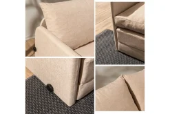 2-sits bäddsoffa Rubby (128 x 70 x 66 cm) Beige