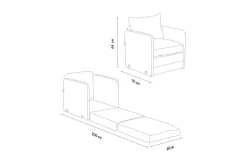 1-sits bäddsoffa Rubby Mörkgrå