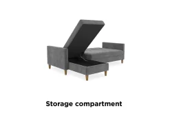 3-sits Divanbäddsoffa Hartford Grå