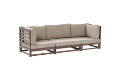 3-sitssoffa Trani Mörkt trä/grått/Taupe, Ja