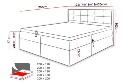 Skaftå Kontinentalsäng 120x200 Svart/Vit