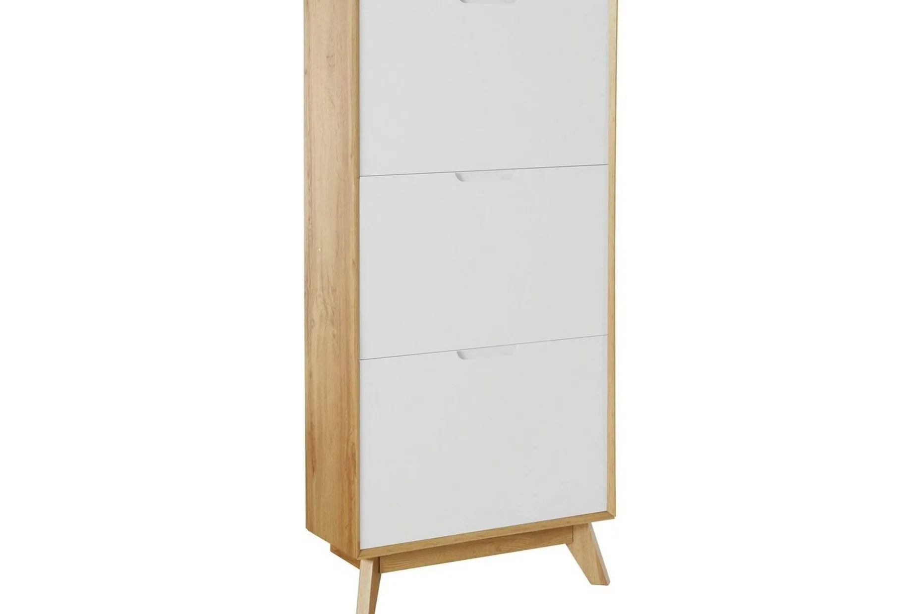 Skoförvaring Ezra 3 klaffar 60x24x125 cm, Wotan-ek/Vit