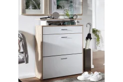 Skoskåp Wohnling Folierad spånskiva med förvaringshylla, 2 nedfällbara fack, 1 låda