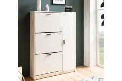 Skoskåp Wohnling med 3 fällbara fack 1 dörr melaminbelagd MDF modern